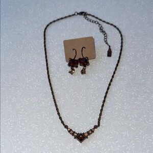 1928 Bronze, Amber and Brown Vintage-Inspired Necklace‎